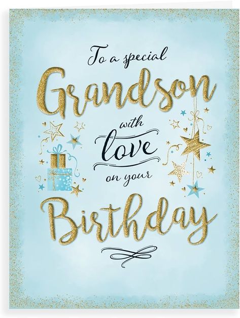 Piccadilly Greetings Modern Birthday Card Grandson - 8 x 6 inches : Amazon.co.uk: Stationery & Office Supplies Grandson Birthday Quotes, Happy Birthday Grandson Images, Modern Birthday Card, Birthday Grandson, Happy Birthday Grandson, Happy Birthday 19, Grandson Birthday Cards, Unique Birthday Wishes, Happy Wedding Anniversary Wishes