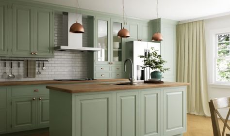 Kitchen Pantry Cabinet Ideas, Olive Green Kitchen Cabinets, Pantry Cabinet Ideas, Olive Green Kitchen, Living Room Ceiling Wallpaper, Kitchen Pantry Cabinet, Bedroom Organization Storage, Green Kitchen Cabinets, Maximize Storage