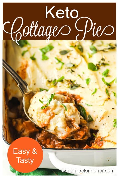 Low Carb Cottage Pie, Keto Cottage Pie, Cottage Pie Recipe, Keto Casseroles, Cauliflower Mash, Low Carb Casseroles, Keto Menu, Keto Vegan, Keto Dinners