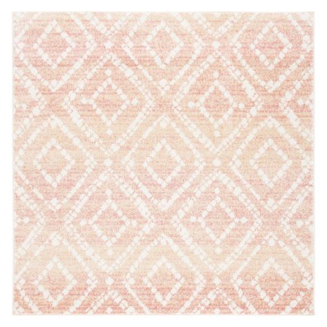 Rose Gold Rug, Pink And Gold Background, Eclectic Area Rug, Rose Gold Square, Caned Headboard, Contemporary Bedroom Decor, Lodge Style, Boho Area Rug, Rustic Lodge