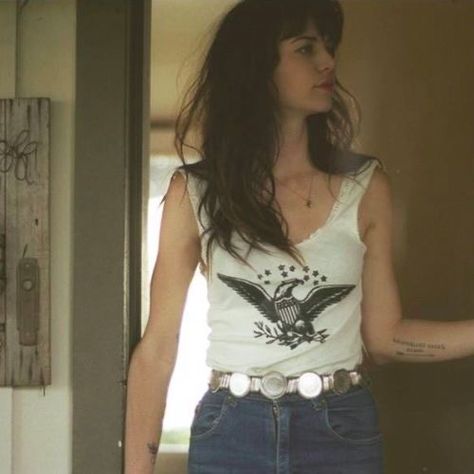 Nikki Lane Style, Rocker Cowgirl Aesthetic, Nikki Lane, Edgy Western, Fish Nets, Hippie Rock, Americana Aesthetic, Sparkle Shorts, Looks Country