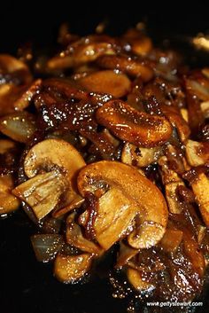 Sauteed mushrooms and onions are sooo good on top of a juicy steak or good old fashioned hamburger. It's an umami tsunami! Pretty straight forward recipe featuring mushrooms, onions, soy sauce and red wine. Sauteed Mushrooms And Onions, Mushrooms And Onions, Mushroom Dish, Mushroom And Onions, Juicy Steak, Sauteed Mushrooms, Straight Forward, Veggie Dishes, Mushroom Recipes