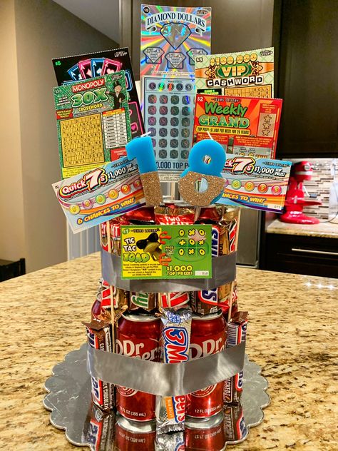 Lottery Birthday Party Ideas, Lottery Tickets Gift Ideas, Lotto Ticket Gift, 18th Birthday Basket, Lottery Ticket Cake, 18th Birthday Gift Ideas For Boys, 18th Bday Gift Ideas, Lottery Ticket Birthday Cake, 18th Birthday Money Gift Ideas