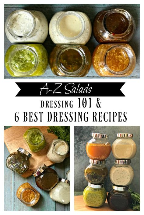 Dressing can make or break a salad! So here is a post telling you all about how to make a brilliant salad dressing. Your own Salad Dressing 101. And to make it even better, it has the recipe for 6 of my favorite salad dressings.  via @monikamanchanda Indian Salad Dressing Recipes, Beat Salad Dressings, Indian Salad Dressing, Sensation Salad Dressing, Copycat Good Seasons Italian Dressing Mix Recipe, Copycat Good Seasons Italian Dressing, Types Of Salad Dressing, Tofu Meatballs, Diy Salad Dressing