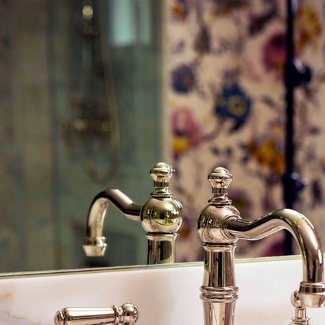 House of Rohl on Instagram: "The Perrin & Rowe® Edwardian™ Widespread Bathroom Faucet in Polished Nickel captures the ebullient age of design, modernized for today by @carolynwilbrink. 📸: jessemilns" House Of Rohl, Widespread Bathroom Faucet, Bathroom Faucet, Bathroom Faucets, For Today, Polished Nickel, Faucet, Furniture, On Instagram