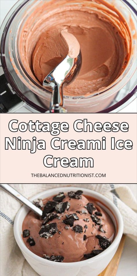 Looking for ninja creami recipes that are protein packed and healthy? Try this ninja creami ice cream made with chocolate and cottage cheese! It's one of the best ninja creami chocolate ice cream options. Enjoy the ninja creami cottage cheese ice cream for a tasty treat. This is the best ninja creami recipe for protein ninja creami recipes! Ninja Creami Chocolate Ice Cream, Protein Ninja Creami Recipes, Protein Ninja Creami, Cottage Cheese Ice Cream Recipe, Cottage Cheese Chocolate, Ninja Creami Recipe, Cottage Cheese Ice Cream, Ninja Ice Cream Recipe, Healthy Baking Desserts