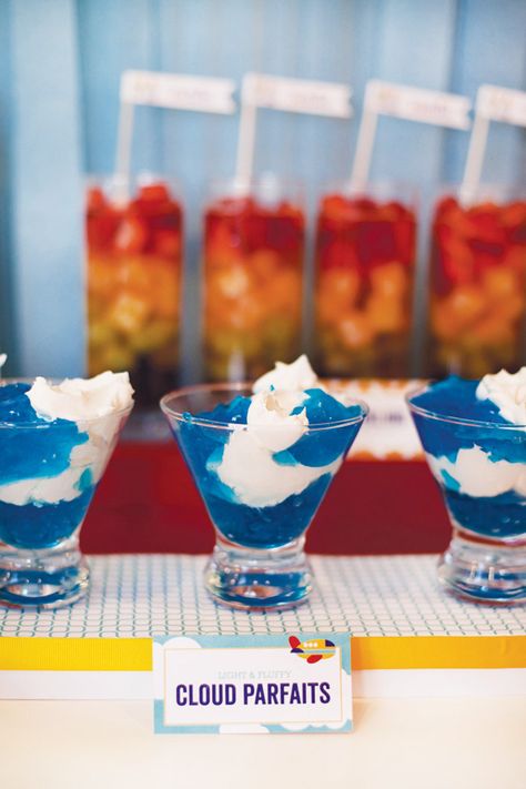 cloud-parfait-food-label Disney Planes Birthday, Disney Planes Party, Skylanders Birthday, Planes Birthday Party, Skylanders Party, Planes Birthday, Airplane Baby Shower, Planes Party, Airplane Theme