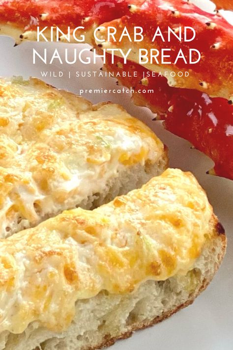 King Crab Recipe Crab And Cheese Garlic Toast, Crab Loaf Recipe, Crab Cheese Bread, Crab Bread Cheesy, Crab Bread, Crab Melt, Pretzel Cheese, Easter Appetizers, Delicious Seafood Recipes