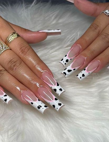 Beginner Nail Designs, Cow Print Nails, Cowboy Nails, Acrylic Nail Designs Coffin, Gel Toe Nails, Cow Nails, Long Acrylic Nail Designs, Leopard Print Nails, Winter Nails Acrylic