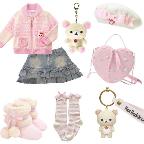 Cutecore Outfit Winter, Cutecore Winter Outfits, Cutecore Clothes, Pink Cutecore, Creepy Clothes, Creepy Cute Fashion, Kawaii Outfit Ideas, Kawaii Outfit, Silly Clothes