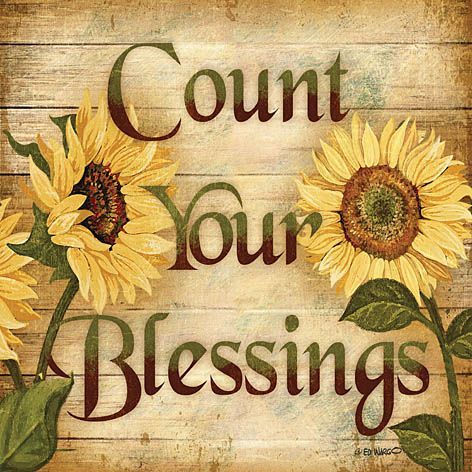 Count Your Blessings | Kathleen J. Shields - Author Sunflower Quotes, Sunflower Kitchen, Count Your Blessings, Sunflower Wall Art, Sunflower Pictures, Square Wall Art, Sunflower Decor, Sunflower Art, Pallet Art