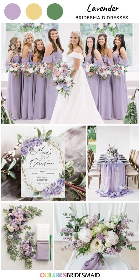 Sage Green And White Wedding, Wedding Ideas Purple, Lavender Wedding Centerpieces, Purple And White Wedding, White Wedding Ideas, Lavender Wedding Theme, Green And White Wedding, Lavender Bridesmaid, Lavender Bridesmaid Dresses