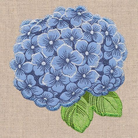 How To Stitch, Diy Sweatshirt, In Full Bloom, Machine Embroidery Design, Different Fabrics, Hydrangea, Machine Embroidery Designs, Embroidery Design, Machine Embroidery