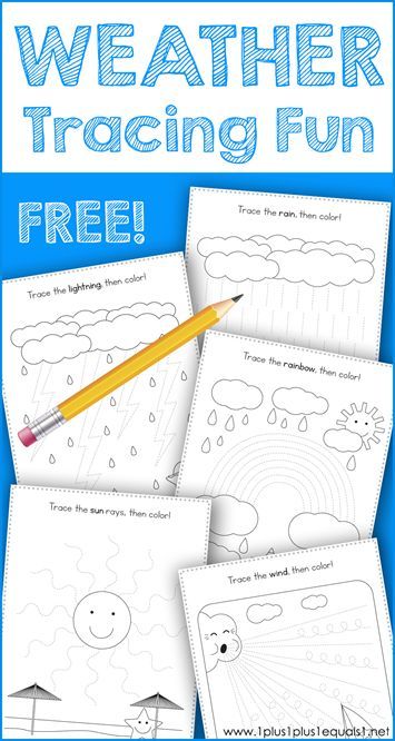 This Weather Theme Tracing Fun printable set is great for Tot School, Preschool and Kindergarten. Work on fine motor skills while tracing a sun, rain, rainbow, lightning and more fun weather activity pages. #1plus1plus1 #homeschool #homeschooling #totschool #preschool #preschoolers #preschoolactivities #preschool #homeschoolpreschool #kindergarten #kindergartenworksheets #kidsactivities #kidsprintables #freeprintablesforkids #tracing #finemotoractivities #earlychildhood Weather Kindergarten, Weather Activities Preschool, Weather Activities For Kids, Rainbow Lightning, Weather Activity, Weather Worksheets, Preschool Weather, Weather Crafts, Weather Science