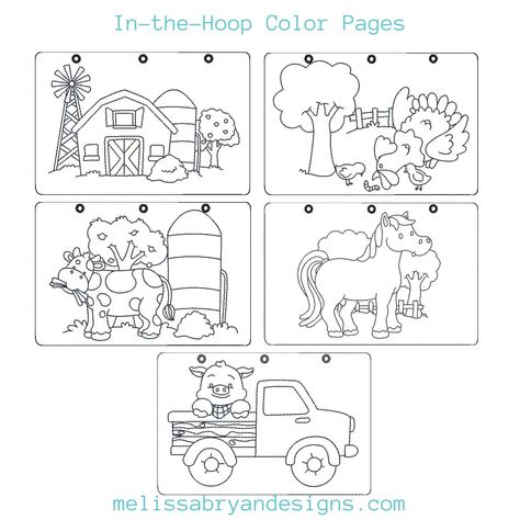 In the Hoop Embroidery Color Pages, Farm Animals Color Pages Set for Machine Embroidery Embroidered Farm Animals, Farm Embroidery Patterns, Embroidery Patterns Free Templates, Farm Embroidery, Big Bee, Animals Embroidery, Cow Horse, Farm Animal Coloring Pages, Love Embroidery