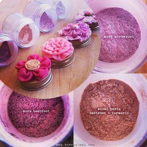 Face Care Diy, Diy Blush, Diy Natural Makeup, Diy Makeup Recipe, Arrowroot Flour, Makeup Recipes, Blush Eyeshadow, Homemade Makeup, All Natural Makeup