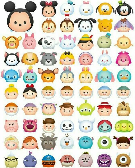 Tsum Tsum Characters, Disney Silhouette Art, Baby Disney Characters, Disney Doodles, Easy Disney Drawings, Kawaii Disney, Cute Easy Doodles, Karakter Disney, Cute Disney Pictures