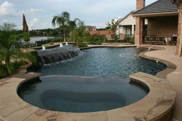 Pebble Tec and Pebble Sheen contemporary pool Poolside Landscape Ideas, Awesome Backyards, Pebble Tech, Contemporary Pool, Pool Finishes, Pool Remodel, Blue Pool, Backyard Living, Living Ideas