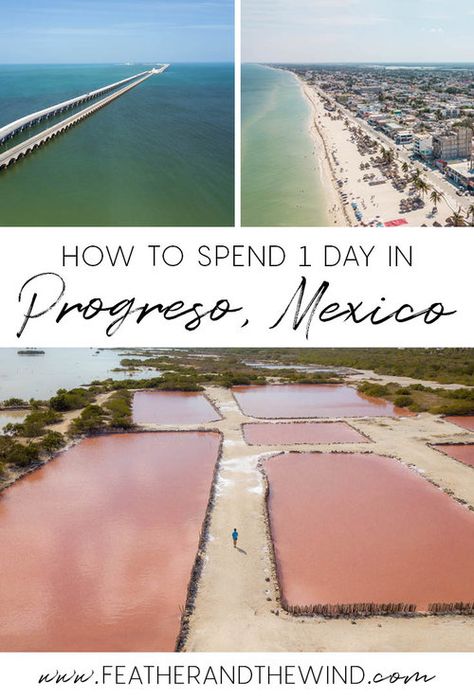 How to spend 1 day in Progreso, Mexico // This port city has so much to offer and our excursion in Progreso took us to pink salt flats, hidden cenotes and a beautiful beach. #Progreso #Mexico #Yucatan Progresso Mexico, Christmas Cruise, Merida Mexico, Cruise Pictures, Mexico Cruise, Travel Film, Travel Mexico, Living In Mexico, Yucatan Mexico