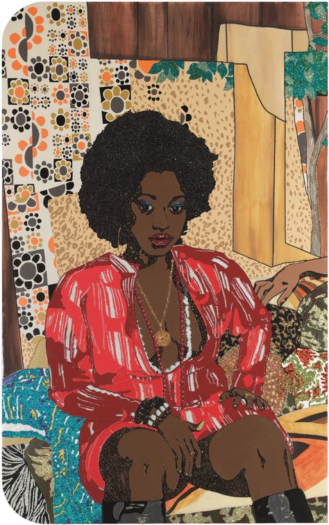 Mickalene Thomas Collage, Life Artwork Inspiration, Mickalene Thomas Art, Mickalene Thomas, Afrocentric Art, Collage Background, Artist Art, Black Art, African Art