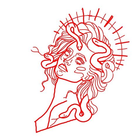 Medusa Drawing Tattoo, Medusa Inspired Tattoo, Small Medusa Tattoo, Medusa Tattoo Stencil, Medusa Drawing, Tattoo Cute, Medusa Tattoo Design, Minimal Tattoo Design, Sharpie Tattoos