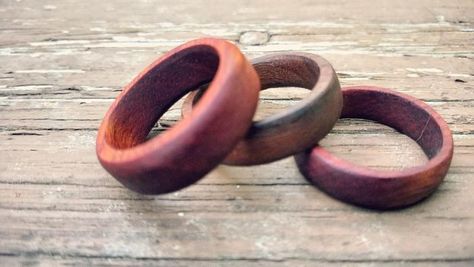 Wood Rings Diy, Wooden Rings Diy, Wooden Rings Engagement, Wooden Wedding Ring, Wood Wedding Ring, Rings Diy, Ring Making, Learn Woodworking, How To Make Rings