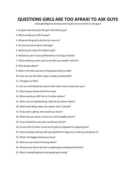 Downloadable list of questions Awkward Questions To Ask Your Boyfriend, Awkward Questions To Ask Friends, 30 Questions To Fall In Love, Rapid Fire Questions List For Couples, Rapid Fire Questions List For Friends, Awkward Questions To Ask A Guy, Questions Girls Are Afraid To Ask Guys, Weird Questions To Ask A Guy, How To Ask Out A Guy