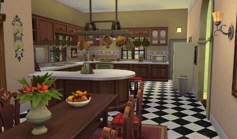 The Sims 4 Download Casa Martina Kitchen Sims 4 Ps4 Room Ideas, Sims 4 Large Kitchen Ideas, Small Kitchen Sims 4, Sims 4 Base Game Kitchens, Sims Cottage Kitchen, Sims Kitchen Ideas, The Sims 4 Living Room Ideas, Sims 4 Cozy Kitchen Cc, Sims 4 Cozy Kitchen