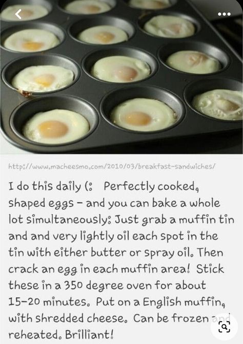 Eggs In Muffin Tin, Best Breakfast Sandwich, Breakfast And Brunch, Brunch Time, English Muffins, Brunch Ideas, Baked Eggs, Muffin Tin, Breakfast Brunch Recipes