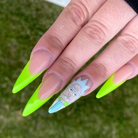 Rick And Morty Nails Simple, Rick And Morty Nails, Rick And Morty Stickers, Rick Y Morty, Dry Nails, Rick And Morty, Swag Nails, Nail Design, Do More