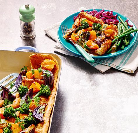 Current Recipes, Tenderstem Broccoli, Toad In The Hole, Spanish Onion, Skim Milk, Plain Flour, Drying Herbs, Roasted Vegetables, Fresh Parsley