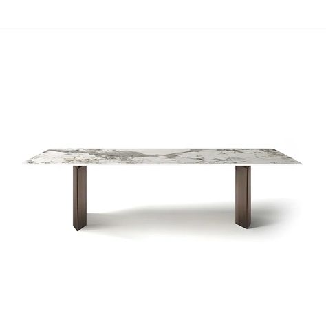 Orren Ellis Deyana Stone Dining Table | Wayfair Dining Table Stone, Regular Meals, Dining Table Metal, Sintered Stone Dining Table, Dining Table Brown, Luxury Dining Table, Stone Dining Table, Stone Panels, Contemporary Dining Table