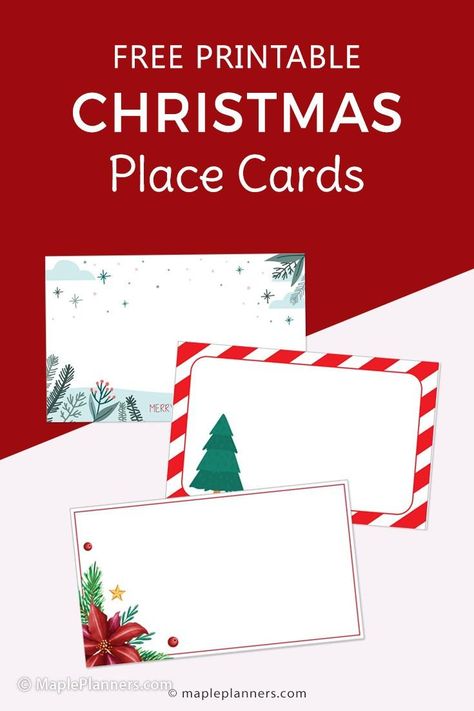 Free Printable Christmas Table Place Cards, Table Place Cards Christmas, Place Cards Christmas Table, Christmas Place Settings Diy Name Cards, Christmas Place Cards Printable Free, Christmas Place Settings Diy, Christmas Place Cards Diy, Christmas Dinner Place Cards, Printable Christmas Place Cards