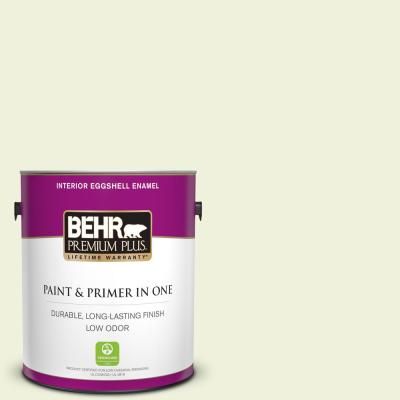 BEHR PREMIUM PLUS 1 gal. #410C-1 June Vision Eggshell Enamel Low Odor Interior Paint and Primer in One Behr Premium Plus, Behr Marquee, Cabinet Trim, Eggshell Blue, 2 September, Flat Interior, 1 April, Paint Types, Paint Primer