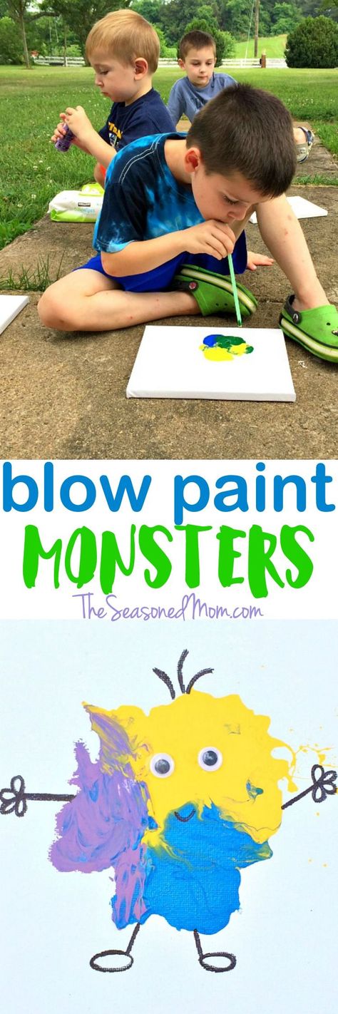 Let your kids' imaginations run wild with this Easy Art Activity for Kids: Blow Paint Monsters! Blow Art, Art Activity For Kids, Blow Paint, Art Activity, Easy Art, Art Activities For Kids, Activity For Kids, Preschool Art, Summer Crafts