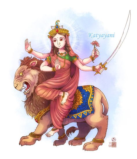 Katyayani Mata, Navratri Devi Images, Navratri Wishes, Durga Painting, Durga Images, Navratri Images, Kali Goddess, Happy Navratri, Lord Shiva Painting