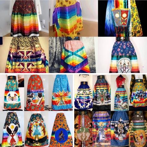 Ribbon Skirts Native American, Powwow Outfits, Skirts Design, Native American Dress, Traditional Skirts, Powwow Regalia, Ribbon Skirt, Native American Regalia, Native American Clothing