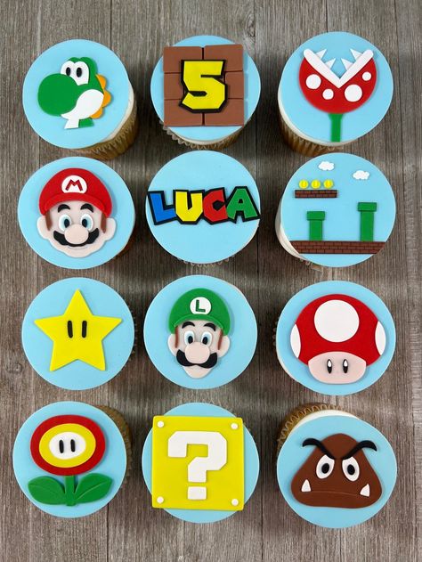 This Party Favors item is sold by SugarBakingCompany. Ships from Baton Rouge, LA. Listed on Jul 14, 2023 Mario Theme Cupcakes, Mario Birthday Cupcakes, Fondant Mario, Mario Cupcake Toppers, Toad Mario Bros, Mario Cupcakes, Super Mario Cupcakes, Super Mario Bros Party Ideas, Superhero Cupcake Toppers