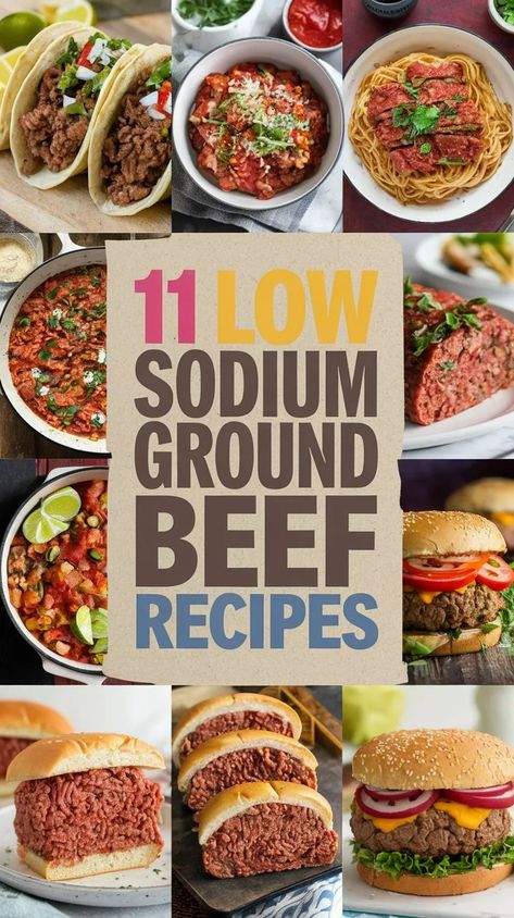 Unbelievable : Create a healthier relationship with ground beef by exploring these 11 savory, low-sodium recipes that will revolutionize your meal prep routine. Best Low Sodium Meals, Low Sodium Comfort Food Recipes, Low To No Sodium Recipes, Low Sodium Beef Recipes, Low Sodium Diet Recipes, Low Sodium Ground Beef Recipes, Low Sodium Meal Prep, Low Sodium Meatloaf, Low Sodium Diet Plan