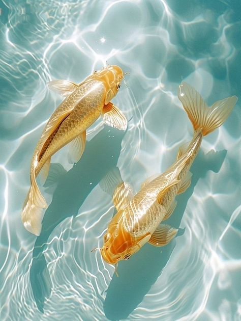 Gold Koi Fish, Flower Pattern Drawing, Lucky Wallpaper, Water Aesthetic, Golden Fish, Fish Wallpaper, Cute Fish, Gold Fish, Beautiful Fish