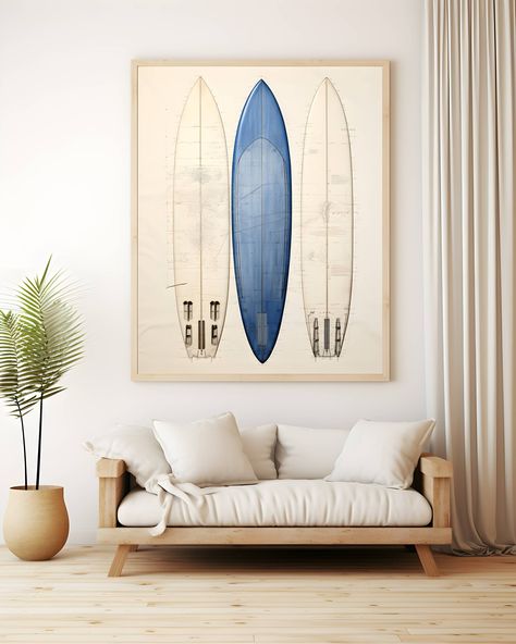 Vintage Surfboard, Coastal Room Decor, Vintage Surfboards, Minimalist Modern Art, Surfboard Wall Art, Coastal Room, Surfboard Wall, House Wall, Photography Prints