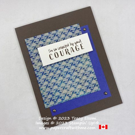 Create this "courage" card using the Greatest Journey Stamp Set and Cane Weave 3D Embossing Folder from Stampin' Up! #papercraftwithme Stampin Up Cane Weave Embossing Folder, Greatest Journey, Creative Card, Creative Cards, Embossing Folder, Paper Projects, Card Ideas, Stamp Set, Stampin Up