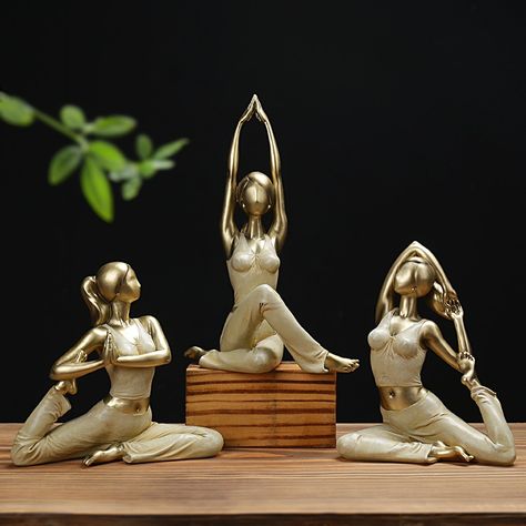 Yoga Home Decor, Gold Girl, Resin Sculpture, Canvas Pillow, The Embrace, Decor Figurines, Wedding Crafts, Girls Dream, Aruba