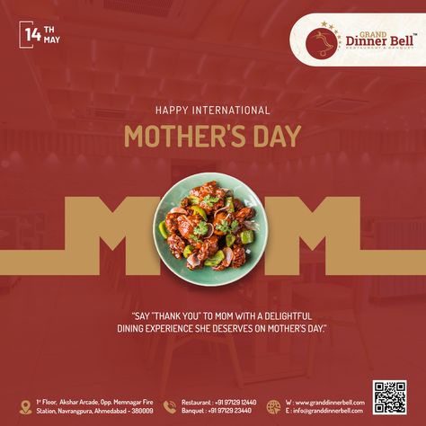 Happy International Mother's Day #HappyMothersDay #MothersDay #MothersDay2023 #InternationalMothersDay #Motherhood #Granddinnerbell #Dinnerbell1 #Restaurant #Banquet Mother's Day Creative Ads For Restaurant, Mothers Day Food Creative Ads, Mothers Day Creative Ads Design, Mothers Day Restaurant, Mothers Day Advertising, Mothers Day Ad, Mothers Day Post, Restaurant Promotions, Restaurant Ad