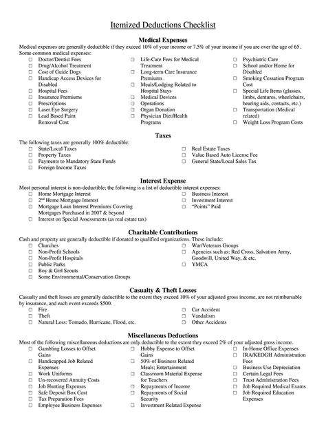 Printable list of tax deductions - Fill Out and Sign Printable PDF Template | signNow Tax Prep Checklist, Tax Deductions List, Tax Checklist, Small Business Expenses, Small Business Printables, Small Business Tax Deductions, Tax Organization, Business Tax Deductions, Tax Write Offs