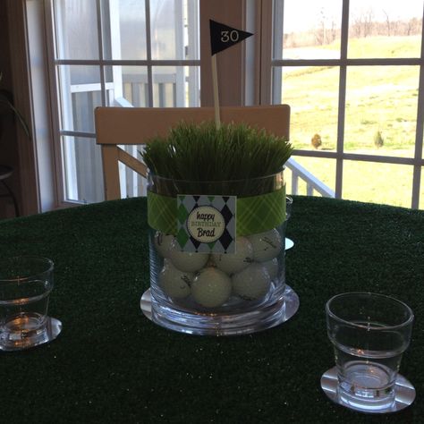 Golf tournament. Super cute. Golf Centerpieces, Golf Fundraiser, Golf Theme Party, Golf Party Decorations, Golf Diy, Golf Birthday Party, Golf School, Golf Decor, Golf Event