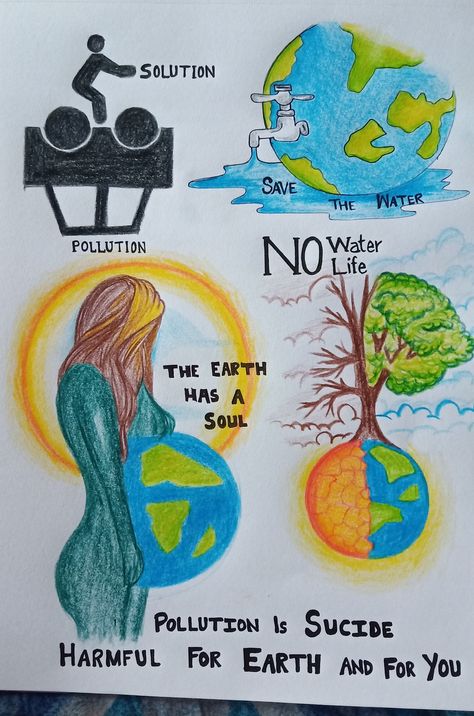 Drawing on pollution Drawing On Water Pollution, Global Science For Global Wellbeing Drawing, Drawing On Pollution, Soil Pollution Poster Drawing, Drawing For School Competition, Environment Pollution Poster, Beat Plastic Pollution Drawing, Plastic Pollution Poster Drawing, Environmental Pollution Drawing