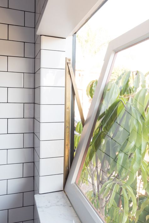 Putting a Custom Wood Window in the Bathroom — The Gold Hive Old House Charm, Historic Bungalow, Small Bathroom Window, Transom Window, Window Hinges, Window In Shower, Wood Window, Unique Interior Design, Transom Windows