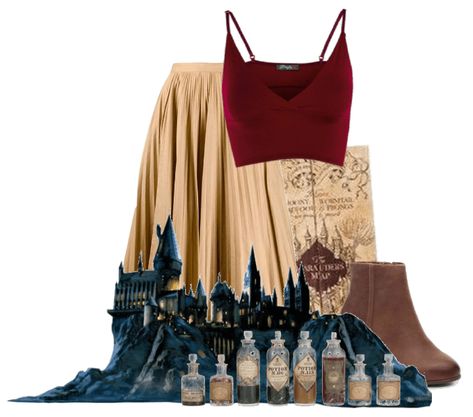 Marauders Map, Fandom Fashion, Outfit Maker, Outfit Shoplook, Aesthetic Fashion, Outfit Ideas, Polyvore Image, Crop Top, Map