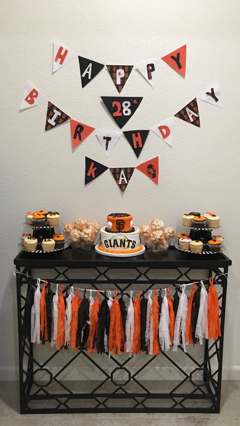 Sf Giants party theme Giants Baseball Party, 75th Wedding Anniversary, Baseball Party, Baseball Baby, Baseball Birthday, Baseball Season, Sf Giants, 12th Birthday, 15th Birthday